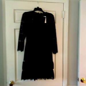 Whistles black lace dress